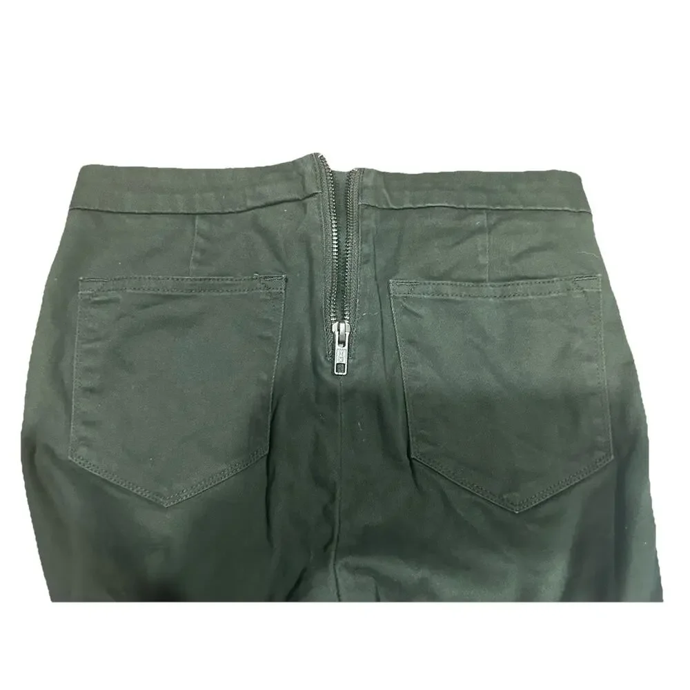 J.Crew Dannie Bi-Stretch Skinny Pants 00 Olive Green Back Zip Pixie Pant